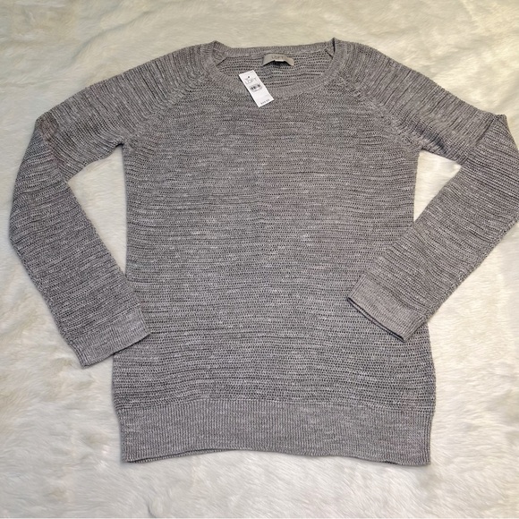 LOFT Sweaters - NWT Ann Taylor loft cotton knit gray sweater size large